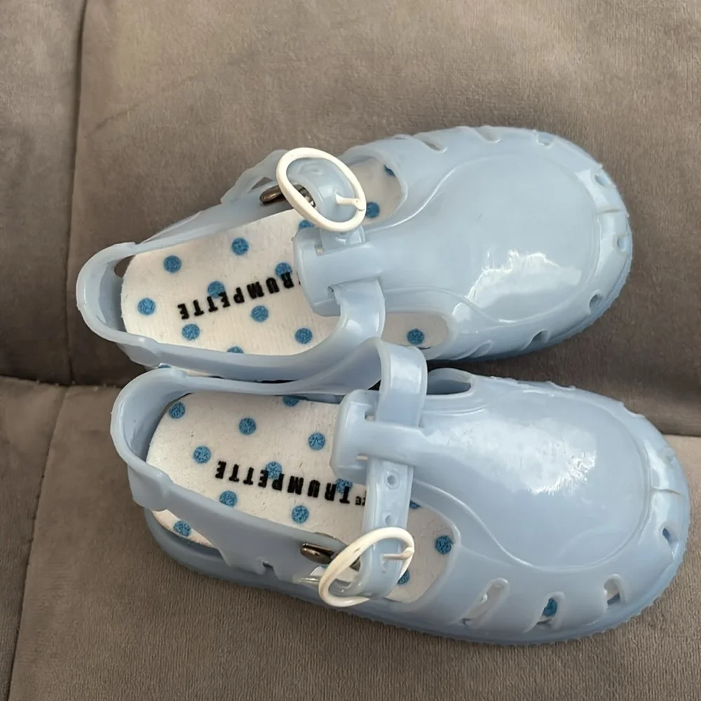 Trumpette Light Blue Toddler Jelly Shoes size 4